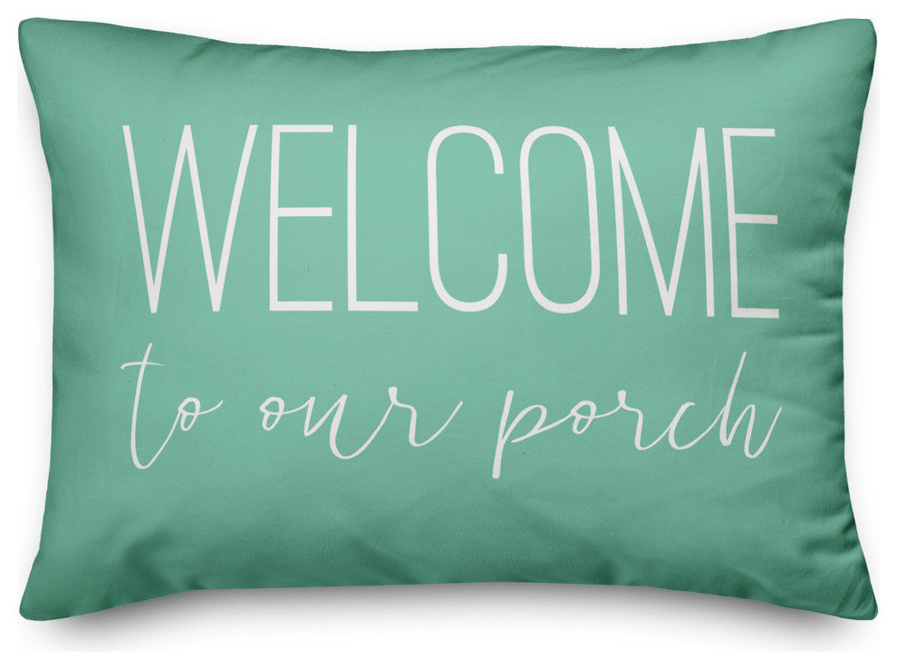 Welcome To Our Porch Outdoor Lumbar Pillow