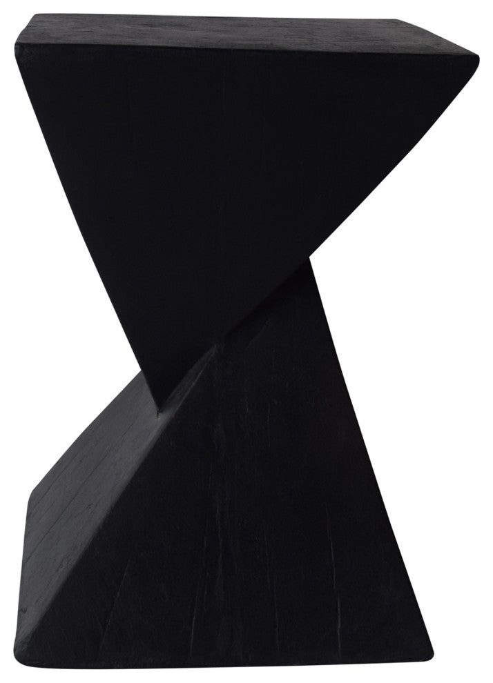 Morgan Outdoor Lightweight Concrete Accent Table, Black