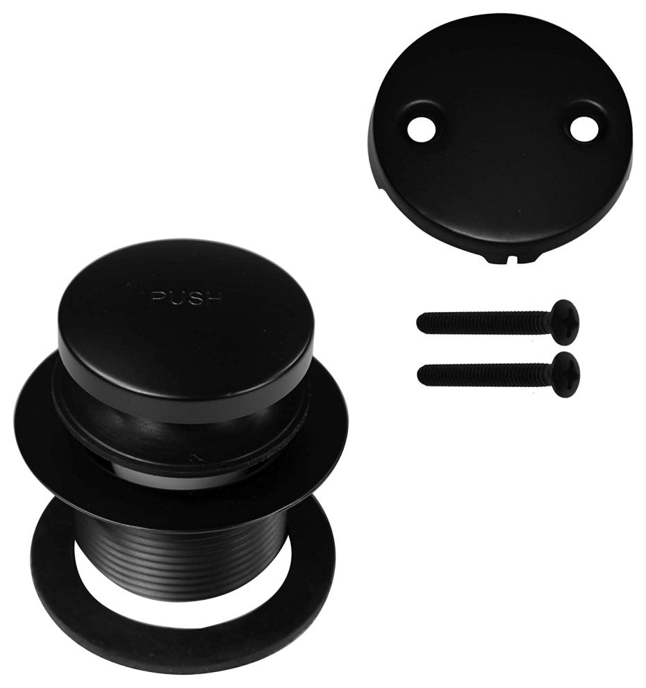 Tip Toe All Exposed Bath Waste - 22" Make-Up In Polished Brass, Powder Coated Flat Black