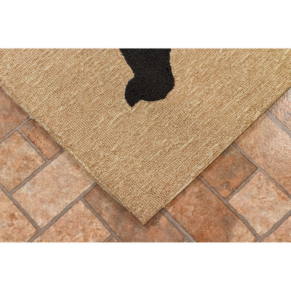 Frontporch Doggies Indoor/Outdoor Rug Black 2'x3'
