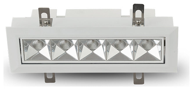 5 Lights Integrated LED Adjustable Recessed Downlight w/ Trim Comm. Grade, White