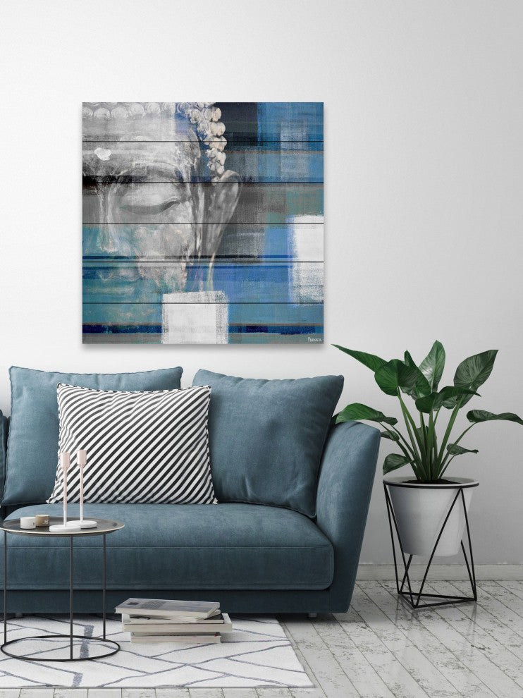 "Blue Buddha" Painting Print, 18x18