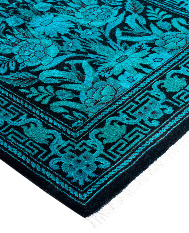 Overdyed One-of-a-Kind Hand-Knotted Area Rug Black, 2' 7" x 10' 8"