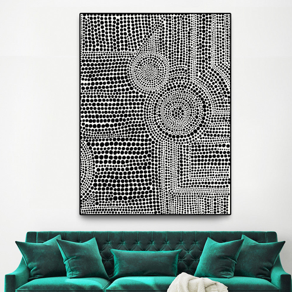 "Clustered Dots A" Oversized Framed Canvas, 60" x 40"