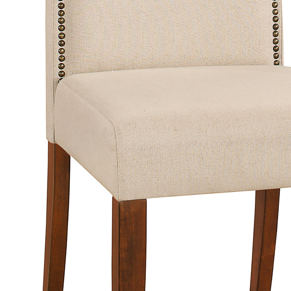 Emily Nailhead Parsons Upholstered Chair, Chestnut/Cream