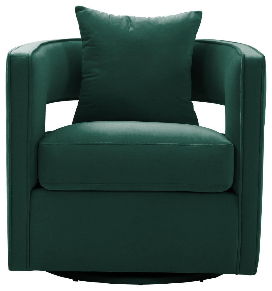 Kennedy  Velvet Swivel Chair, Forest Green