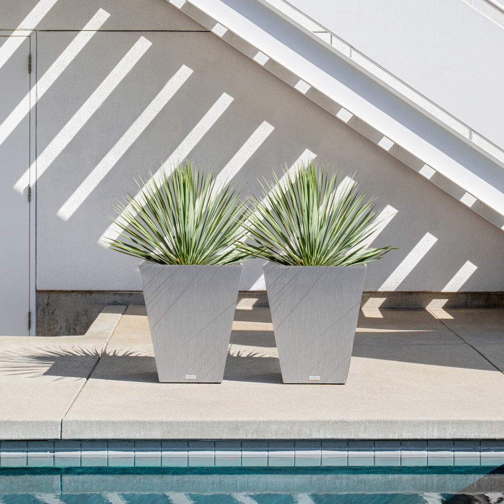 Nobleton Square Planter, Grey, 22 Inch, 1 Pack