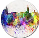 Brasov Skyline, Cityscape Disc Metal Artwork, 36"