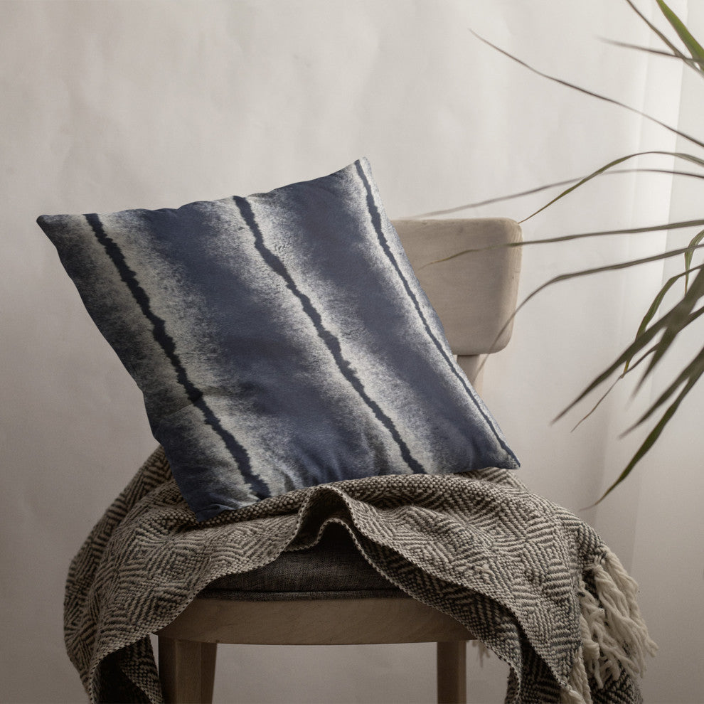 Plutus Navy Fluffy Fields Faux Fur Luxury Throw Pillow, Navy, 26" x 26"