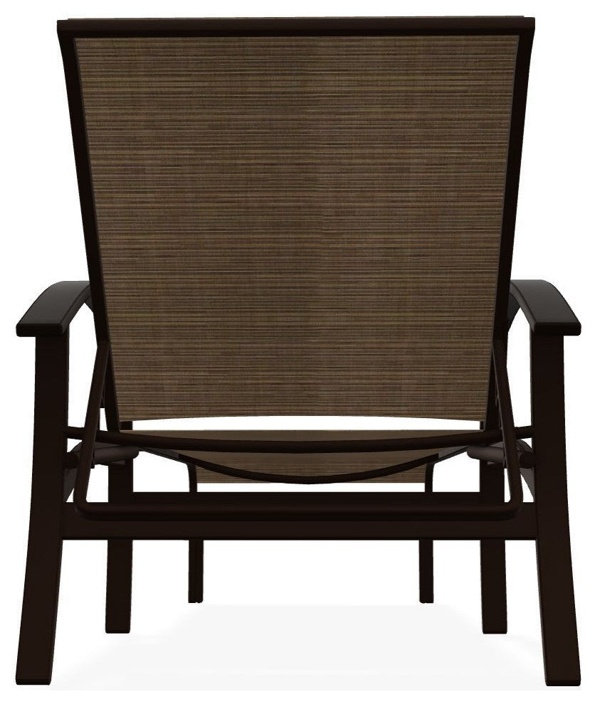 Belle Isle Sling 4-Position Outdoor Chaise Lounge, Bark/Kona