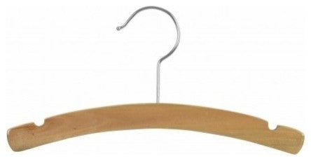 Wooden Baby Top Hanger, Natural/Chrome Finish, Box of 100