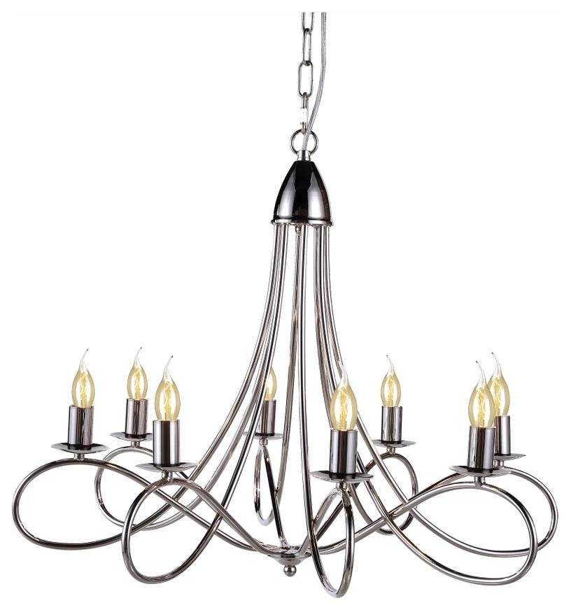 Elegant Lighting Lyndon Pendant Lamp, 28"x23", Polished Nickel