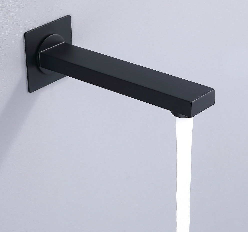 Alam Empolo 8" Wall mount Rain Shower Set, Black