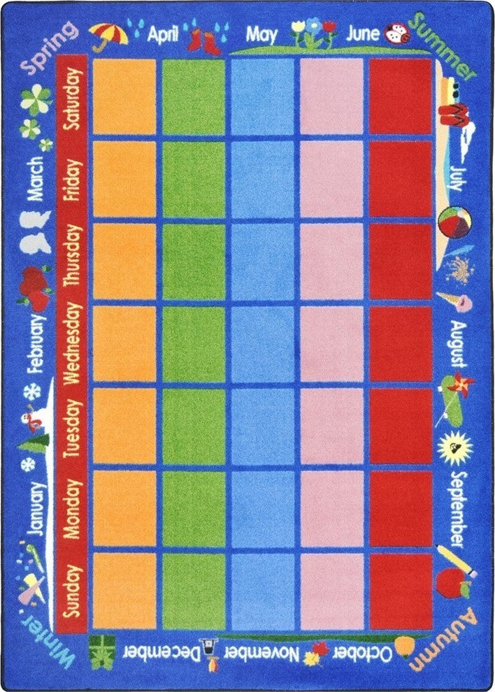 Kid Essentials Rug, Celebrations Calendar, 5'4"x7'8"