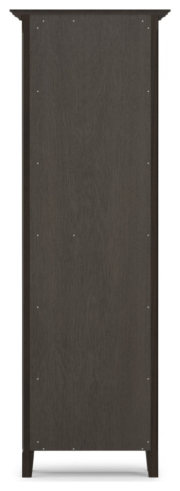 Amherst Solid Wood 24" 5 Shelf Bookcase, Hickory Brown