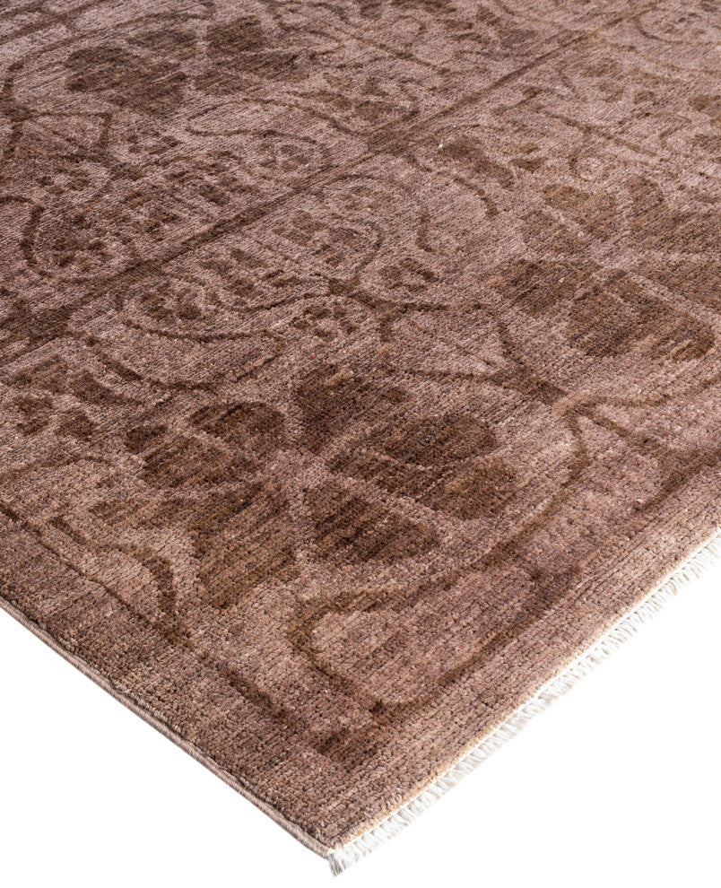 Overdyed One-of-a-Kind Hand-Knotted Area Rug Brown, 10' 2" x 12' 10"