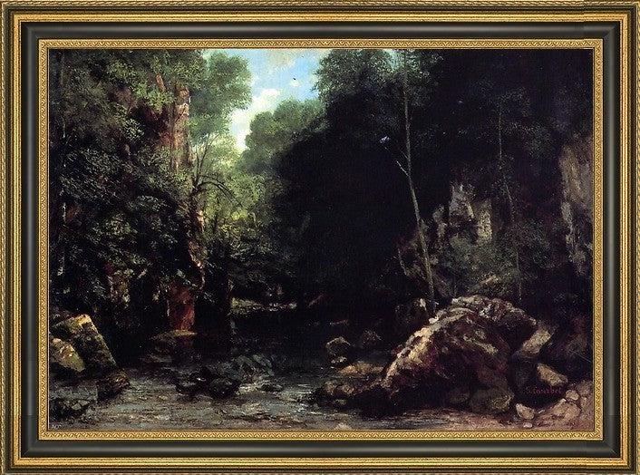 Gustave Courbet The Shaded Stream (The Stream of the Puits Noire) Print, 18"x27"