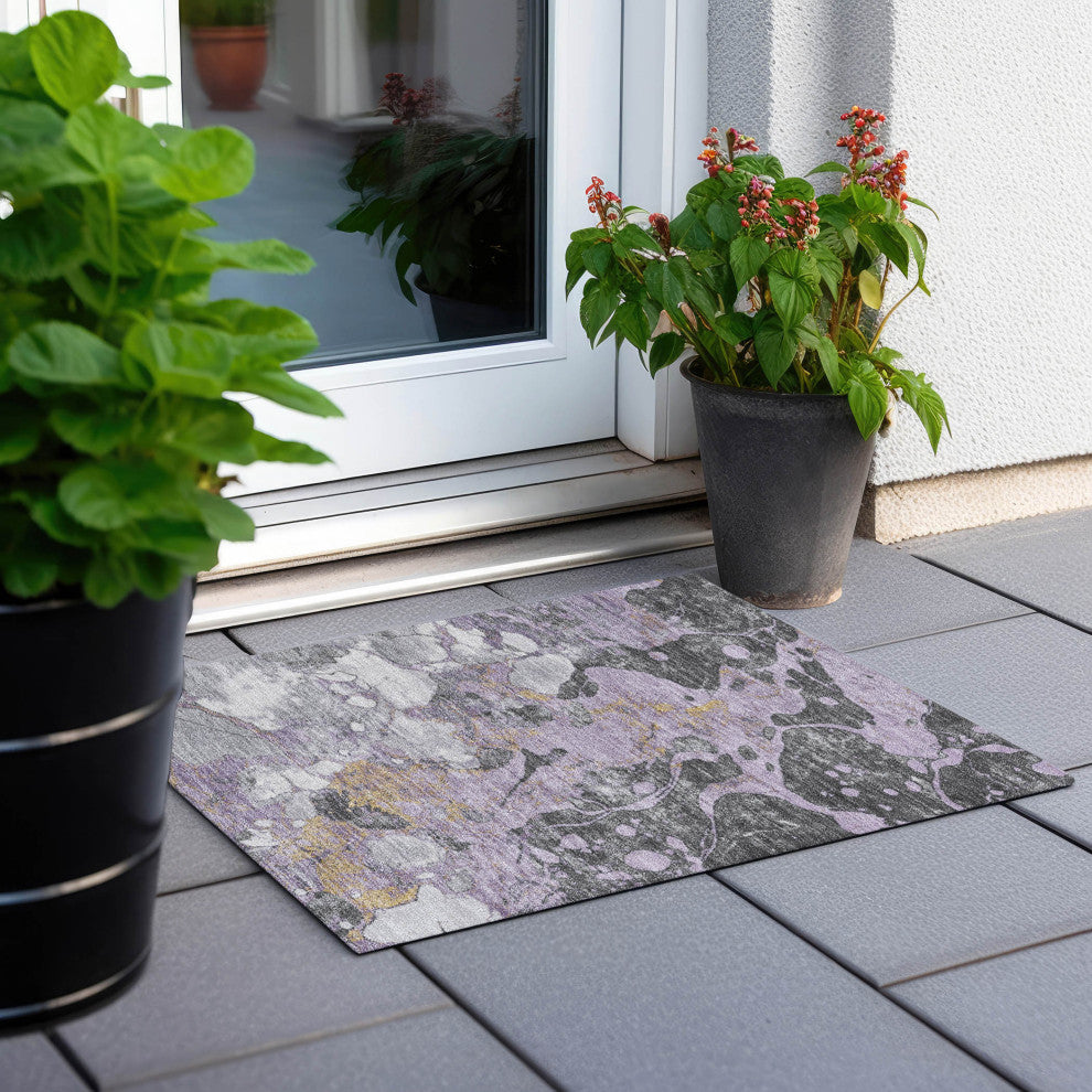 Machine Washable Indoor/Outdoor Chantille ACN1909 Violet 1'8" x 2'6" Rug