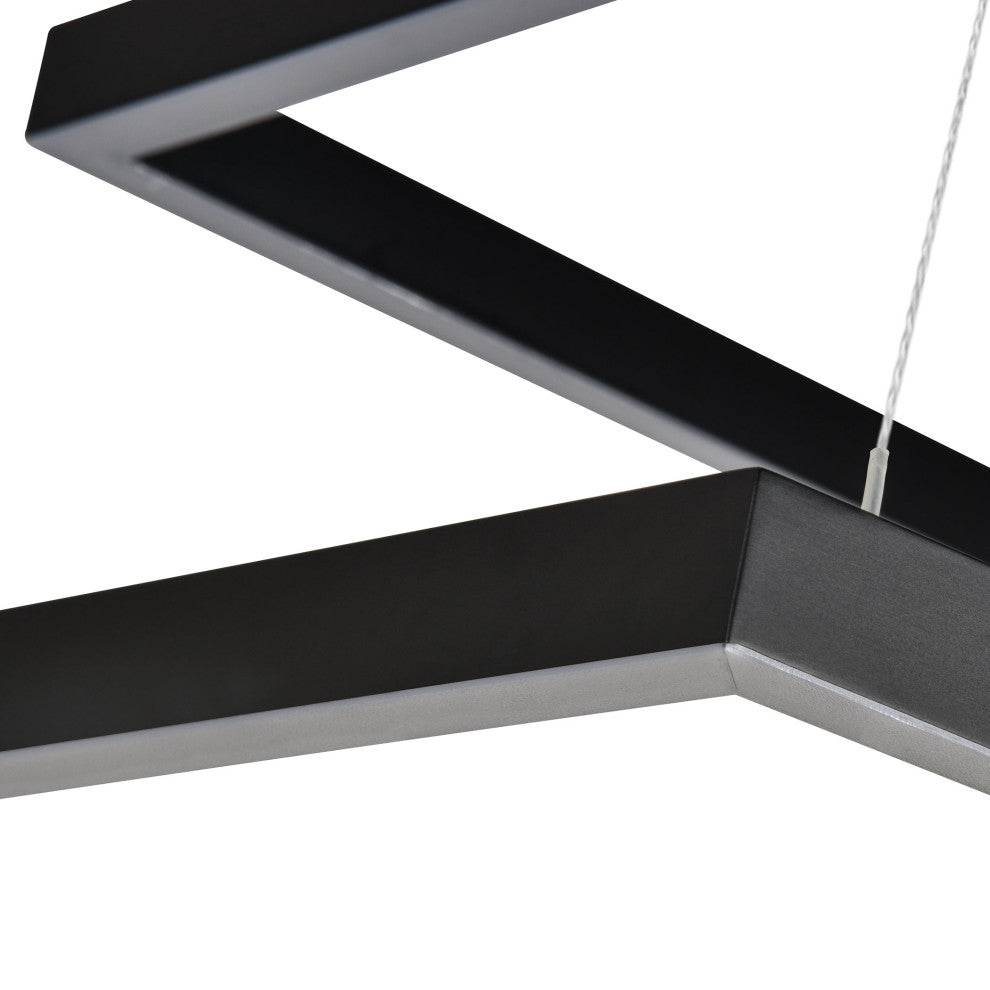 Atria Duo LED Adjustable 2-Tier Chandelier, Black