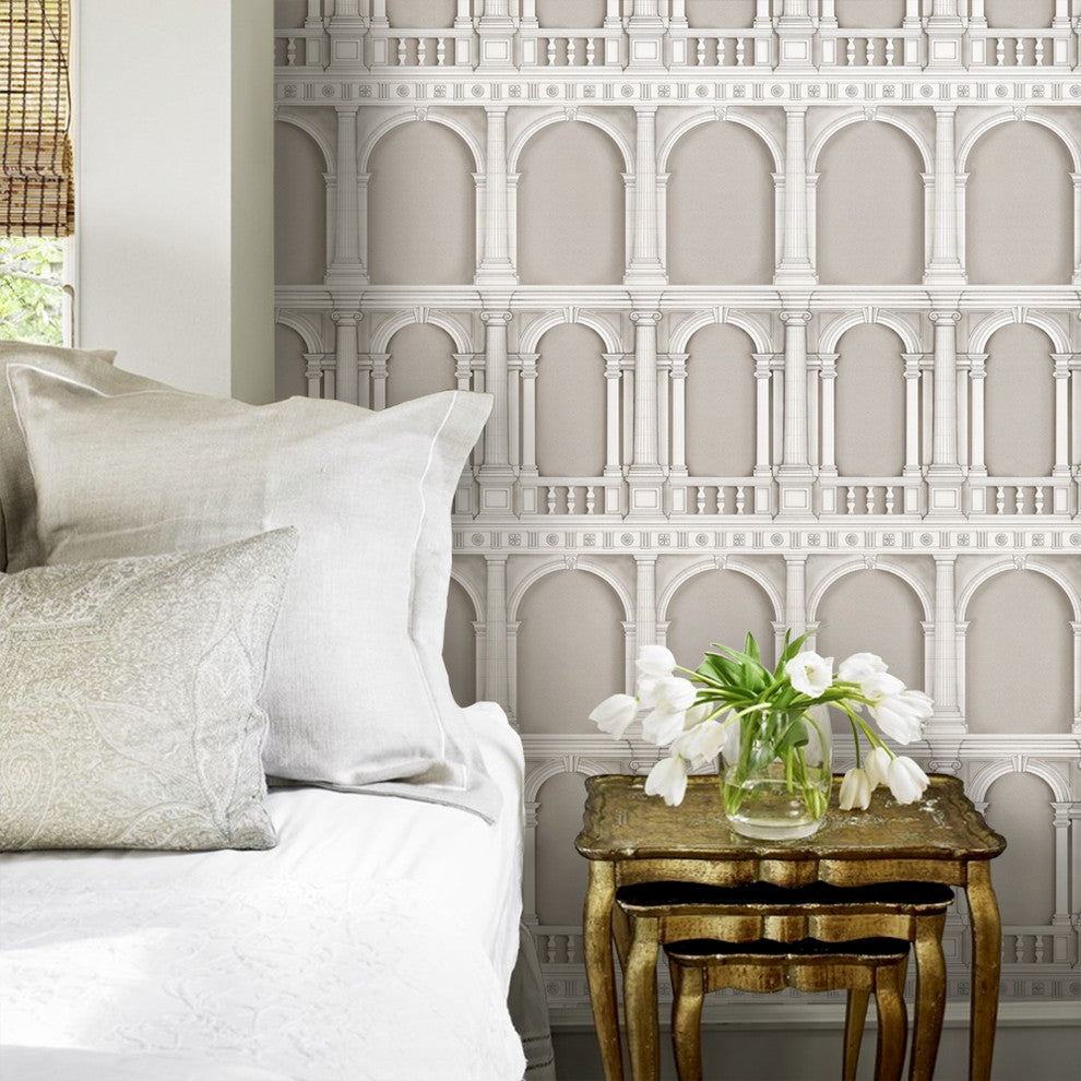 Classic Architecture Peel and Stick Vinyl Wallpaper , Beige, 24"w X 60"h