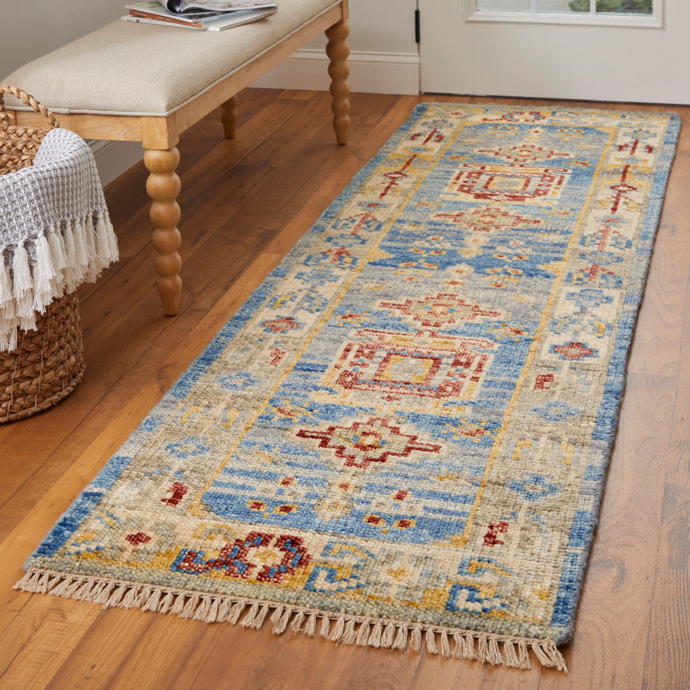 Foxboro R6944 Traditional/Bohemian & Vintage Runner, Blue/Multi, 2'6"x8'