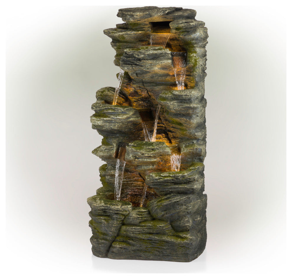 Rock Fountain with LED Lights