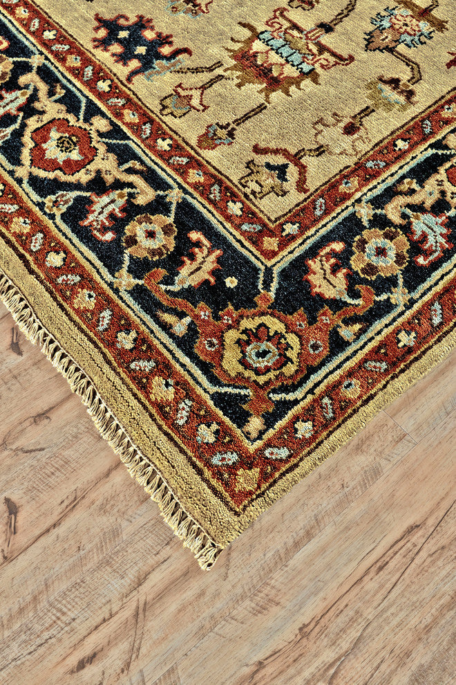 Weave & Wander Alden Rug, Camel/Black, 2'x3'