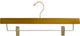 Extra Long Bottoms Hanger With Honey Finish and Brass, Box of 50
