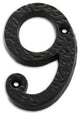 3" Iron Aged Black Finish Numeral, 9