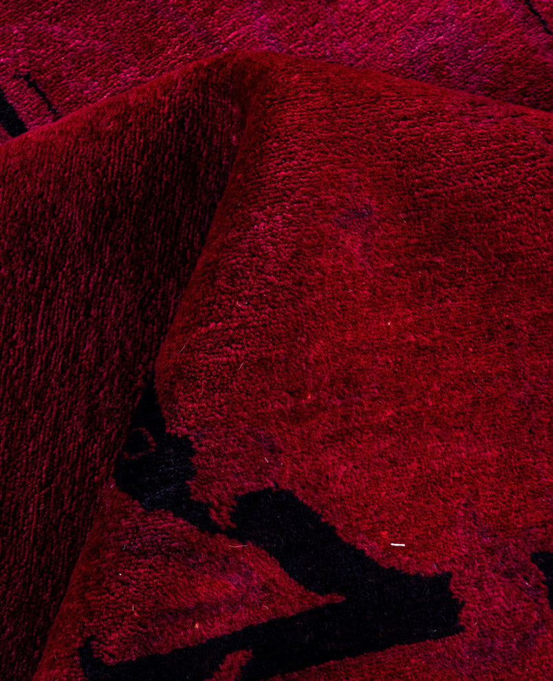 Overdyed One-of-a-Kind Hand-Knotted Area Rug Red, 10' 0" x 13' 8"