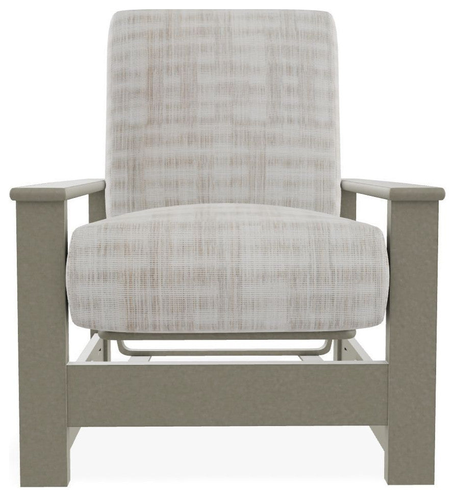 Leeward Deep Seat Outdoor Armchair w/ Hidden Motion, Illusion Plaid Birch/Storm