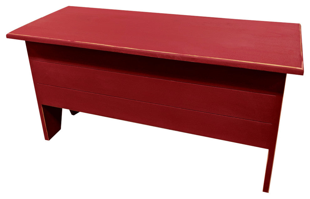 Wooden Storage Bench, Old Red