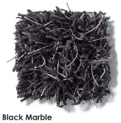 Bling, Black Marble, Custom Carpet Area Rug, 68.2 oz Shag 1.5" Fiber Length, 7'x8'
