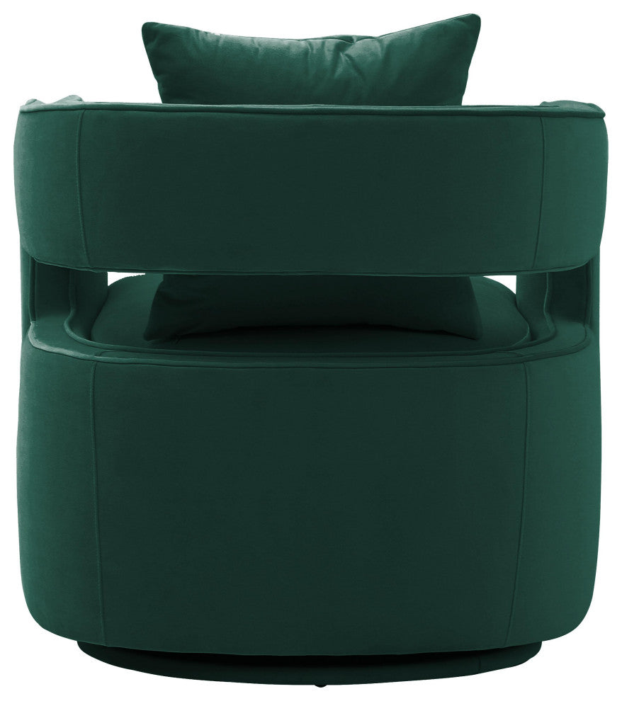Kennedy  Velvet Swivel Chair, Forest Green