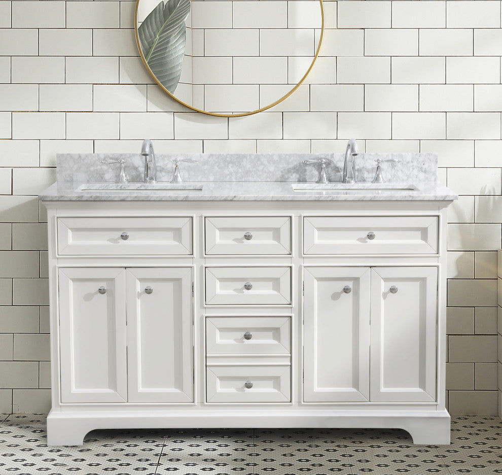 South Bay 55" Bathroom Vanity, White