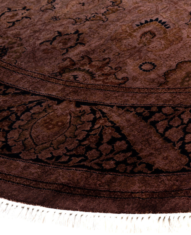 Overdyed One-of-a-Kind Hand-Knotted Area Rug Brown, 6' 1" x 6' 1"
