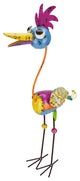 34" Whimsical Vibrantly Colored Crested Crane Bird Outdoor Garden Figure