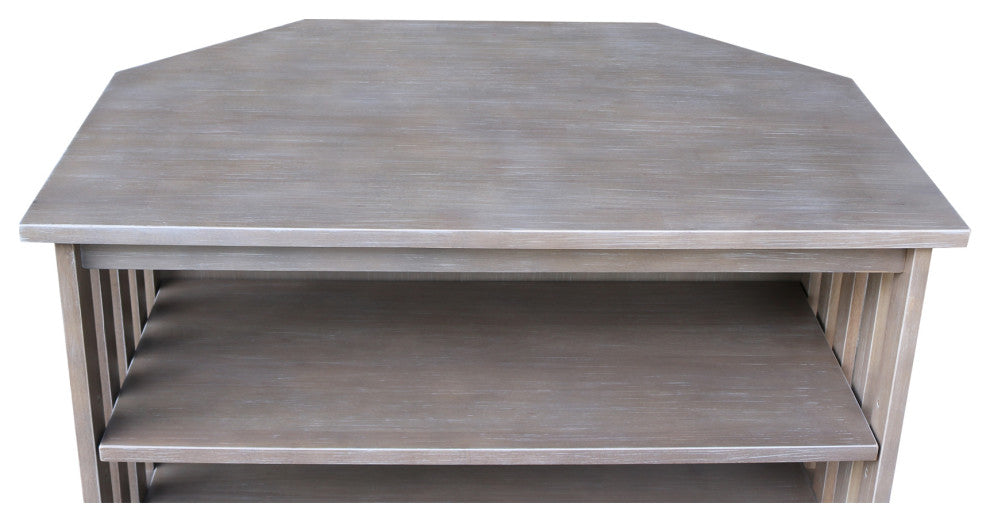 Mission Corner Entertainment / TV Stand, Washed Gray Taupe