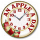 Vintage-Style Casual Kitchen Apples Clock