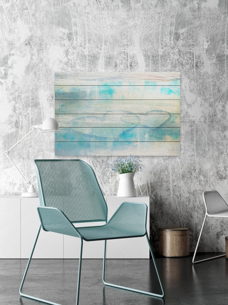 "Hazy Hearts" Painting Print on White Wood, 45"x30"