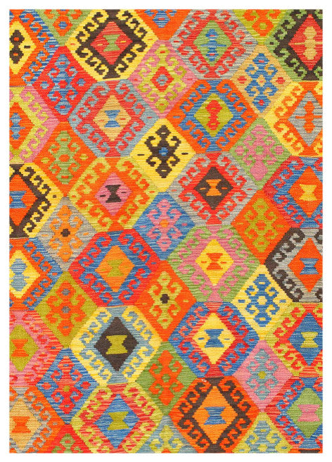 Pasargad Caucasian Tribal Style Flat Weave Kilim 5'8"x5'11"