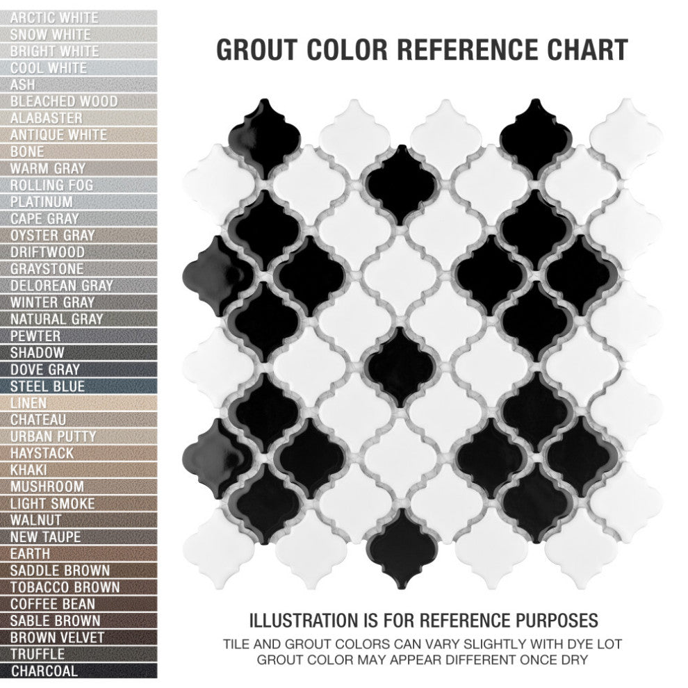Hudson Tangier Mosaic Floor and Wall Tile, Black and White