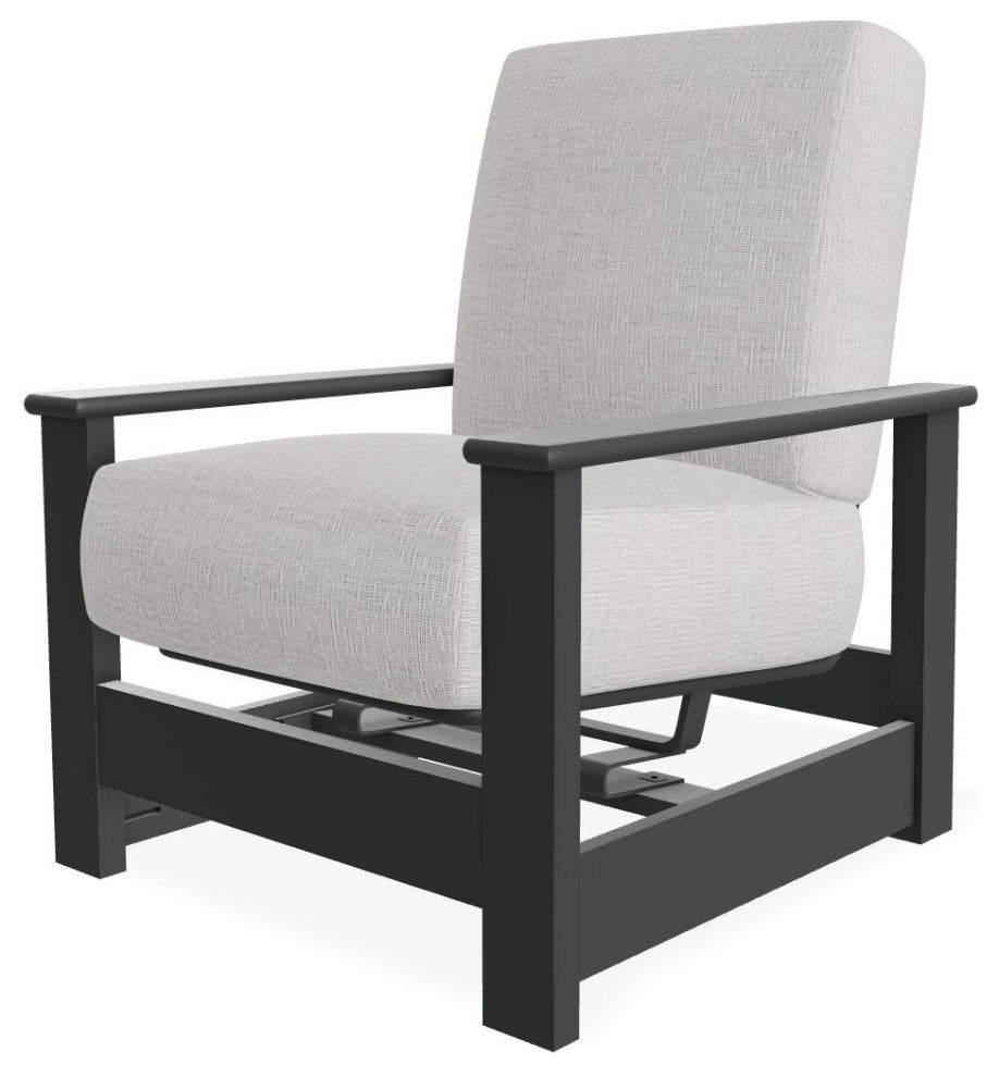 Leeward Deep Seat Outdoor Armchair with Hidden Motion, Grasscloth Cloud/Graphite
