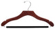 Wooden Suit Hanger With Velvet Bar, Walnut/Chrome, Box of 100