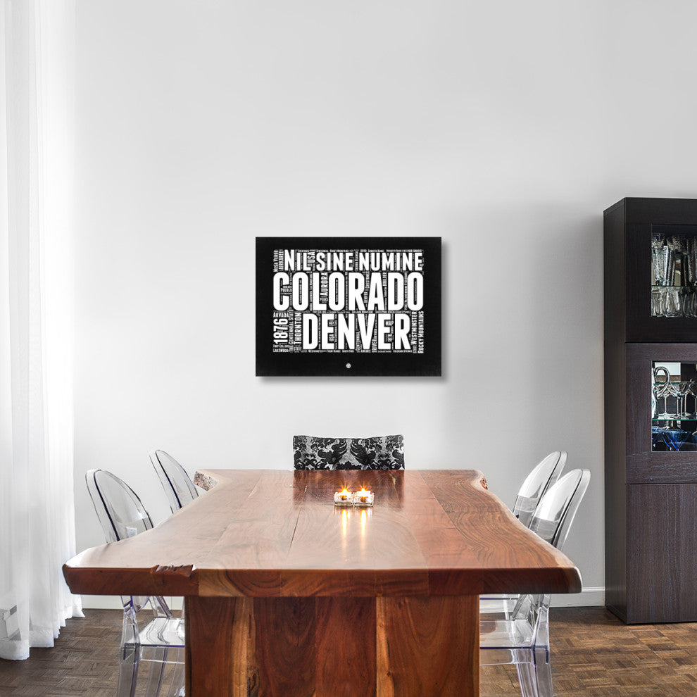 "Colorado Black and White Map" Fine Art Print