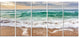 "Crystal Clear Blue Foaming Waves" Seashore Canvas Wall Art, 5 Panels, 60"x28"