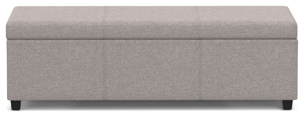 Avalon Extra Large Storage Ottoman Bench, Cloud Grey