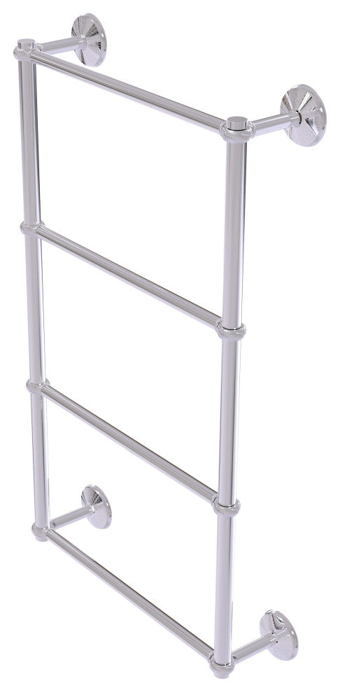 Monte Carlo 4 Tier 24" Ladder Towel Bar with Twisted Detail, Polished Chrome