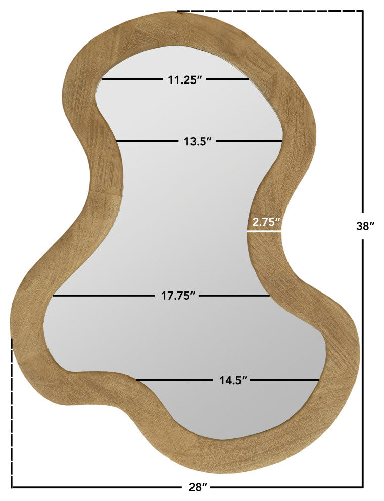 Oblique Mirror, Oak, 28" X 38"