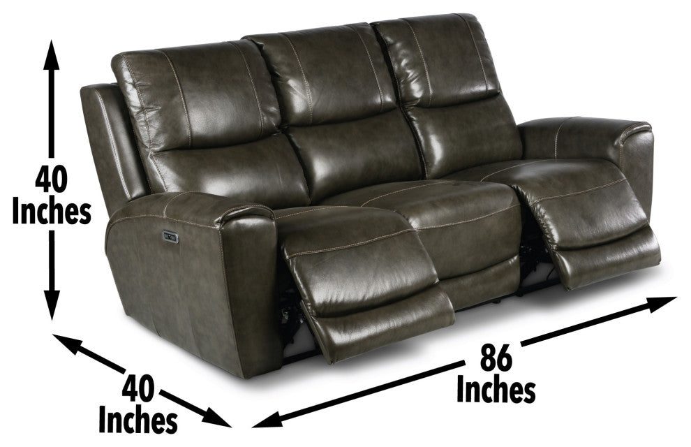Laurel Power Reclining Sofa, Gray